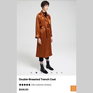 Lattelier Double Breasted Trench Coat in Luxury Silk-Like Acetate